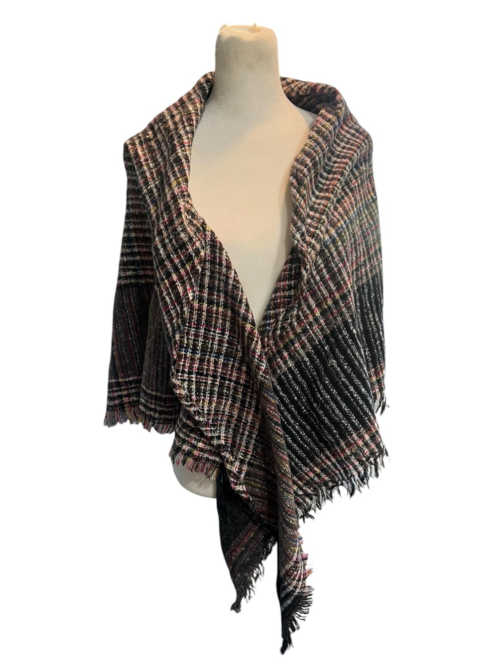 NWOT Plaid/Tweed Multi Color Shawl